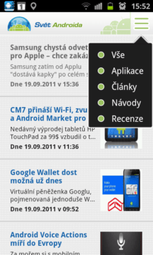 Pokud vás zajímají například pouze návody nebo recenze aplikací, použijte tlačítko v pravém horním rohu. Pokud vás zajímají například pouze návody nebo recenze aplikací, použijte tlačítko v pravém horním rohu.