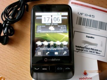 Vodafone 845 - domovská stránka s widgetem In-počasí