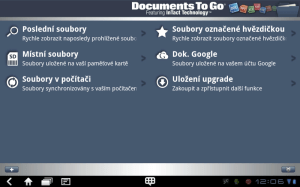 Kancelářský balík Documents To Go umí pracovat s dokumenty MS Office a s Google Docs.