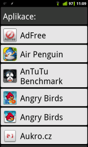Seznam aplikací