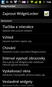 WidgetLocker nabízí široké možnosti nastavení