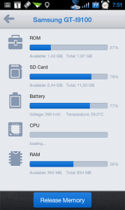 ...i jednoduchý přehled o telefonu.