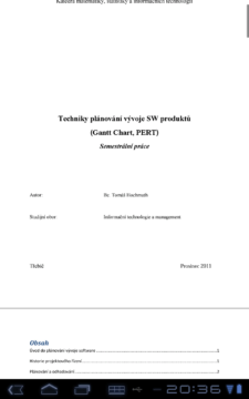Stejné PDF spuštěné v Adobe Reader - vše se zobrazí korektně