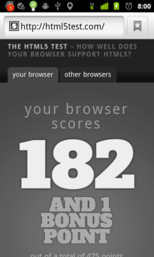 Webový prohlížeč získal v HTML5 testu 182 bodů