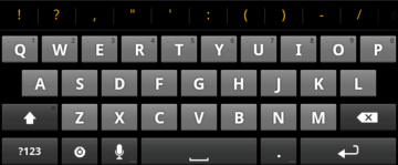 Klávesnice Android na šířku