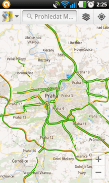 Zobrazení dopravní situace v Praze