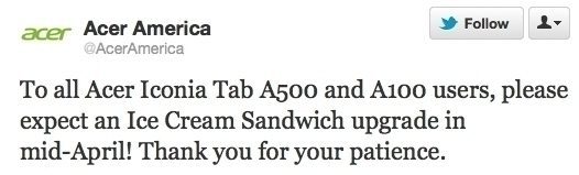 Acer tweet Acer tweet