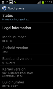 Android 4.0.3 na Samsungu Galaxy S II (firmware I9100XXLPB6)