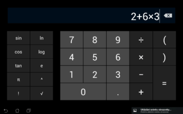 Kalkulačka pro tablety nabízí všechny funkce na jedné obrazovce