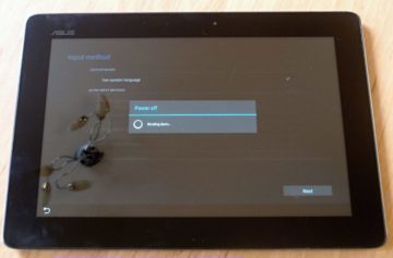 Čelní pohled na tablet