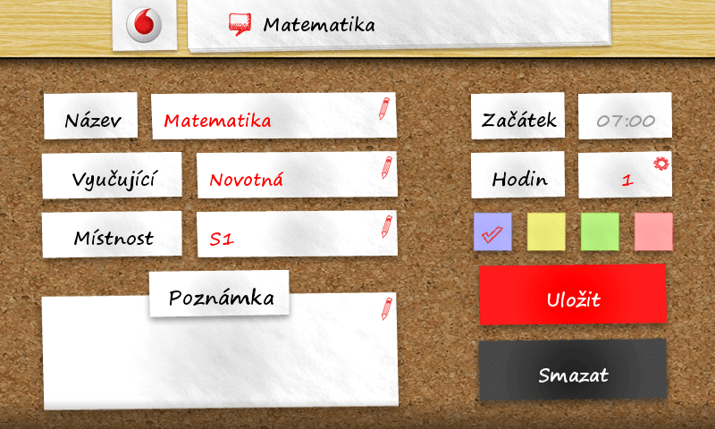 Vytvoření předmětu