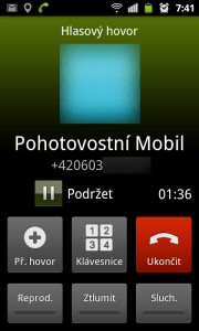 Během probíhajícího telefonátu je k dispozici řada možností