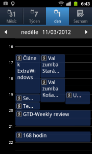 Denní pohled na kalendář