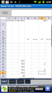 Stejně tak můžete prohlížet dokumenty MS Excel