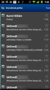 Aplikace e-mail dokáže pracovat s Exchange serverem