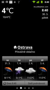 Hodiny s předpovědí zobrazují aktuální počasí a zjednodušenou předpověď