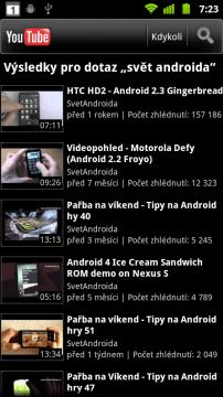Procházení, vyhledávání a přehrávání videí