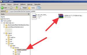 Staženou ROMku zkopírujte do složky original_update
