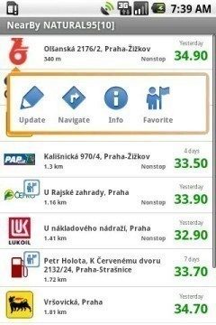 Pumpdroid – výpis čerpacích stanic
