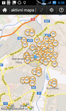Okolní keše v mapových podkladech