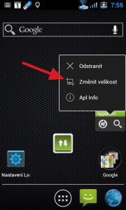 Holo Launcher umí měnit velikost widgetů