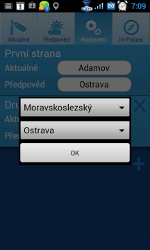 Nejprve je nutní zvolit kraj, následně z druhé nabídky vyberete město