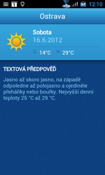 Předpověď na sobotu ve středu 13. června