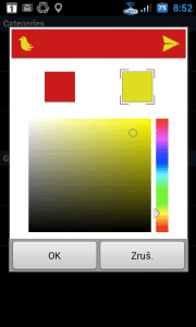 Barvy lišty lze zvolit dle libosti volbou z barevné palety