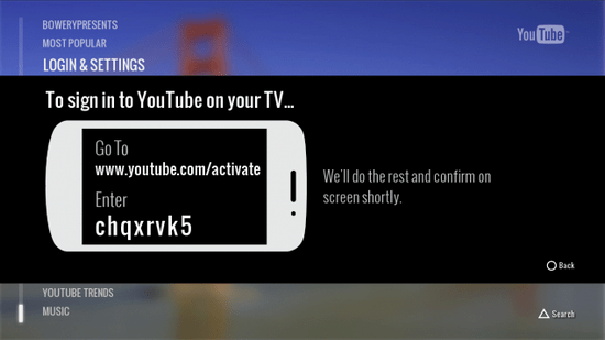 PS3 YouTube Pairing