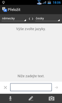 Pro přístup ke snímání slouží ikona fotoaparátu v dolní liště.