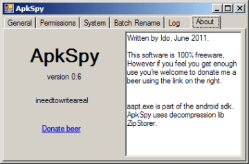 Informace o programu ApkSpy