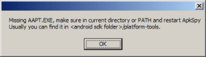 Pokud narazíte na tuto chybu, stačí zkopírovat soubor aapt.exe