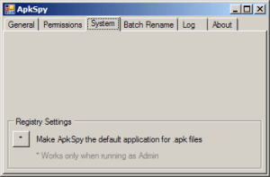 ApkSpy lze nastavit jako výchozí pro práci se soubory .apk