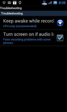 Sekce Troubleshooting