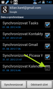 Synchronizovat Kalendář