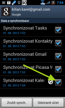 Synchronizovat Kalendář