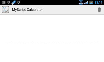 Prostředí aplikace MyScript Calculator