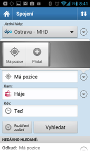 Lze si také nechat vyhledat nejbližší zastávky