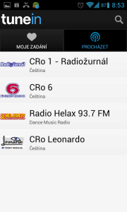 Nabídka doporučených stanic nás nezaujala