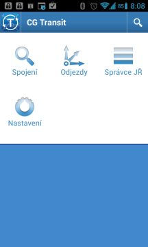 Rozhraní aplikace čítá pouhé čtyři ikony