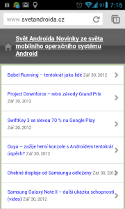 Prohlížeč Chrome pro Android