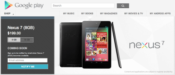 8GB Nexus 7: vyprodáno