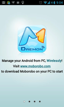 Abyste mohli bezdrátově spravovat svůj telefon, budete muset stáhnout aplikací z webu www.moborobo.com