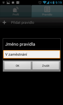 Pojmenování vytvářeného pravidla