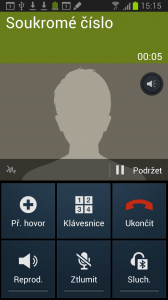 Během telefonování jsou k dispozici tyto funkce
