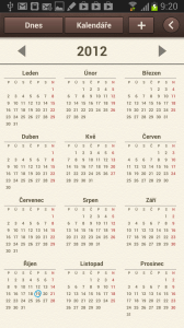 Roční pohled na kalendář