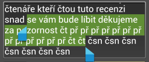 Práci s textem usnadňují zvětšené kurzory