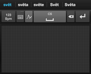 Režimu ručního zadávání textu funguje nejlépe se stylusem
