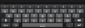 Klávesnice v režimu na šířku