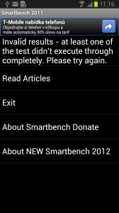 Výsledky benchmarku Smartbench 2011 nebylo možné zobrazit